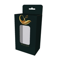 Boîte en papier recyclable élégante avec fenêtre et gaufrage, logo estampé à chaud or, directement de l'usine chinoise, pour perruques