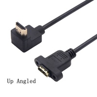 Câble d'extension HDMI à angle gauche et droit à 90 degrés 19p 1.4 mâle à femelle avec trou de vis peut verrouiller le câble de montage sur panneau 30cm
