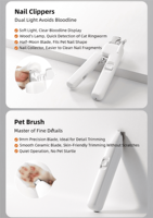 Kit de toilettage pour animaux 6-en-1 avec jouet laser, ensemble de soins pour chiens et chats comprenant une brosse anti-poils et des coupe-ongles dans un coffret cadeau