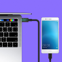 Kustom 25Cm 50Cm 1M 2M Pengisian Transfer Data OTG USB 2.0 Mikro B Ke Tipe-c Kabel USB untuk Samsung LG Android Macbook Laptop