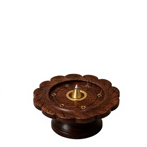 Handcrafted Wooden Incense <b>Stick</b> Holder <b>Flower</b> Shape Decorative Aroma Stand with Multiple <b>Stick</b> Slots for Home Meditation - Product Image 3