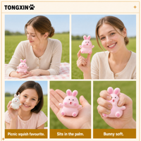 Jouet anti-stress lapin en argile souple et croustillant TONGXIN – Jouet à presser pour le voyage