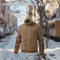 Veste polaire décontractée personnalisée avec logo, col montant, fermeture éclair, teinte unie, écologique, coupe-vent pour homme – Vente en gros