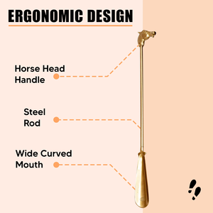 Cuchara para Zapatos de Aluminio con Diseño de Cabeza de Caballo, Mango Largo, Metálica, para Facilitar el Calzado, Duradera, Resistente al Óxido, Diseño Ergonómico - Product Image 2