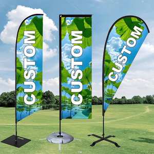 Drapeau publicitaire personnalisé pour événements extérieurs, imprimé par sublimation, logo, imperméable, plume de drapeau télescopique en polyester pour la plage - Product Image 5