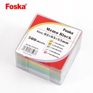 Foska500 Sheets Neon Soft Colorful Memo Note Pad Block