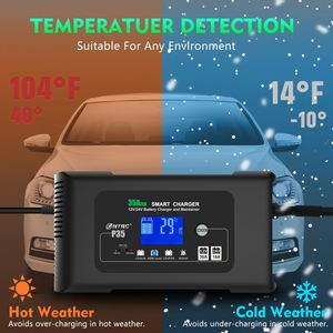 Chargeur de batterie de voiture HTRC 35A à brancher 12V/35A 24V/18A Chargeur intelligent Batterie au plomb-acide PB Chargeur automatique de moto à 7 étapes - Product Image 6