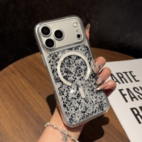 Coque de téléphone magnétique de luxe scintillante pour iPhone 17 18 Pro Max, compatible avec la recharge sans fil, pour iPhone 16 15 14 13 12