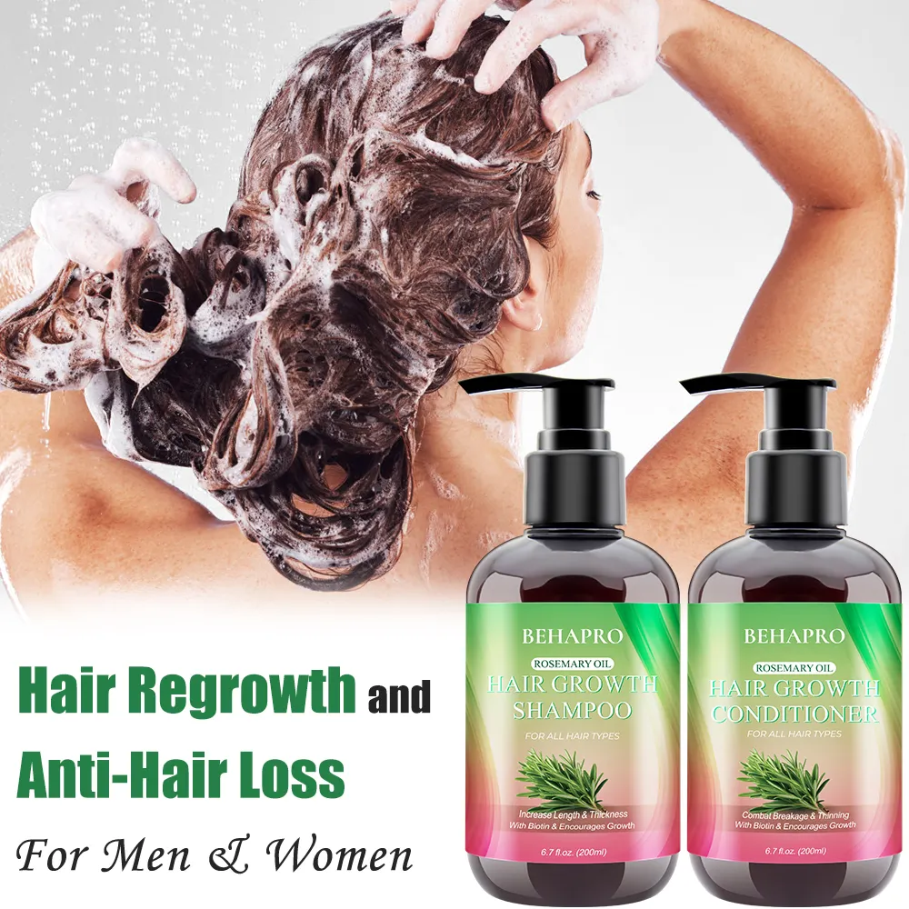 Großhandel Anti Schuppen Shampoo All Natural Rosmarin Haarwuchs Shampoo und Conditioner