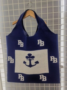 Blue Knit <b>Tote</b> <b>Bag</b> <b>Large</b> Capacity Shoulder Handbag Anchor Letter Pattern <b>for</b> Daily Shopping <b>Travel</b> - Product Image 5