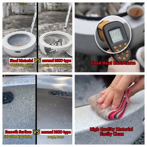 42.5 inç 108cm büyük Metal Firepit açık kase şekline mangal SS304 barbekü izgara İşlevli dumansız yuvarlak masa bahçe yangın çukurları - Product Image 4