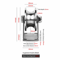 Roue de rail en acier inoxydable à double roulement pour porte coulissante, chariot de levage à câble, petit rail, poulie de guidage