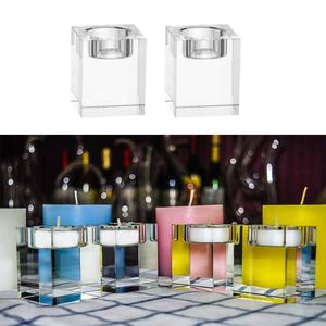 Özel akşam yemeği Bar düğün Candlestick a şamdan dekorasyon hediye için cam mumluklar Tealight kristal mumluk - Product Image 5