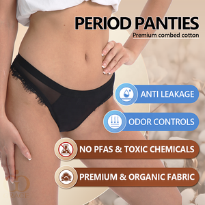 4 capas de encaje sanitario Cullote Menstruelle bambú a prueba de fugas Low Rise Tanga ropa interior Menstruales período Menstrual tangas bragas - Product Image 2