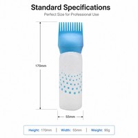 Bouteille applicatrice de teinture capillaire 160 ml avec logo personnalisé et peigne à racines, flacon souple en plastique, outils de coiffure