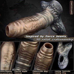 NNSX Open Tip Penis Enlarger Fantasy Wearable Penis Sleeves with Adjustable Belt Testicular <b>Ring</b> <b>Couple</b> G-spot Pleasure Enhancer - Product Image 2