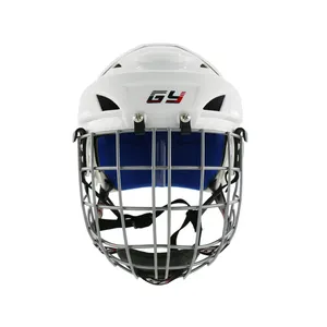 Casque de hockey sur glace de conception avancée avec visière en PC et cage en acier inoxydable A3