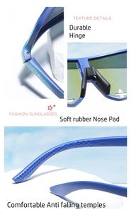 نظارات رياضية كبيرة الإطار من ليير للدراجات، نظارات واقية من الرياح، نظارات شمسية عالية الدقة مضادة للأشعة فوق البنفسجية 400 للاستخدام الخارجي للرجال والنساء - Product Image 3