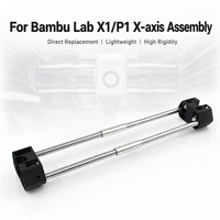 Perakitan Pengganti Sumbu X untuk Printer 3D Bambu Lab Seri X1 P1, Kit Rel Pandu Logam dengan Blok Ujung untuk X1C P1P