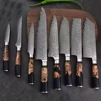 Ensemble de couteaux de cuisine en acier Damas, qualité supérieure, couteau de chef de luxe, couteau à découper avec de magnifiques manches