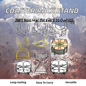 Soporte de Metal para Posavasos, Organizador de Metal para Posavasos Redondos y Cuadrados - Product Image 2