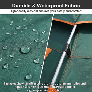 4 Person 2.1x2m 210D Oxford Fabric Waterproof Quick Automatic Opening 4-Season Single-Layer UV-Resistant Camping <b>Tent</b> - Product Image 4