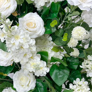 Promesa nueva boda flor arco artificial blanco rosa y verde flor arco telón de fondo - Product Image 2