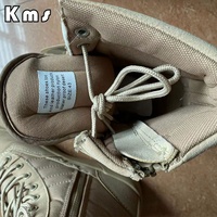 Bottes tactiques KMS Custom Professional Canvas Outdoor Khaki Hiking imperméables, respirantes, antidérapantes, en cuir véritable, pour le désert.