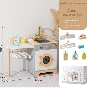 Ensemble de Cuisine Interactive en Bois pour Enfants EDULAND Jeu d'Imitation avec Réfrigérateur Cuisinière et Lave-Linge - Product Image 6