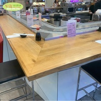 Comptoir en bois de chêne blanc massif personnalisé, pour Restaurant/bord collé, table en bois de chêne blanc fini