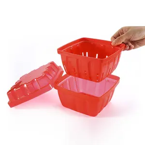 High Quality Plastic 3 in 1 Bowls Fresh Vegetables Cherry Berry Fruit Drain Tray Basket