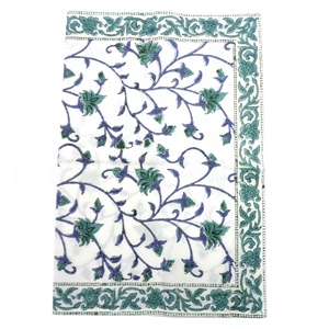 Indian Hand Block Printed Eco-Friendly Cotton Cleaning <b>Cloths</b> Floral Design <b>Kitchen</b> Towels Roopantaran - Product Image 1