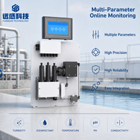 Kit d'analyseur de la qualité de l'eau en ligne avec mesure de la turbidité, du désinfectant, de la température, du pH, de la conductivité et de l'étalonnage des capteurs