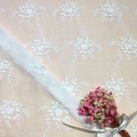 Tissu en coton respirant à motif floral 3D brodé en relief, design raffiné, prix raisonnable, textile de maison tricoté à la chaîne