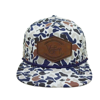 5 panneau personnalisé camouflage chapeau plat bord corde Golf chapeau rétro canard Camouflage chapeau cuir Patch broderie Baseball Snapback corde Gorras