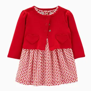 新しい子供服ベビーバッグおならスカートベビーカーディガンコートプリンセスドレスツーピースセット