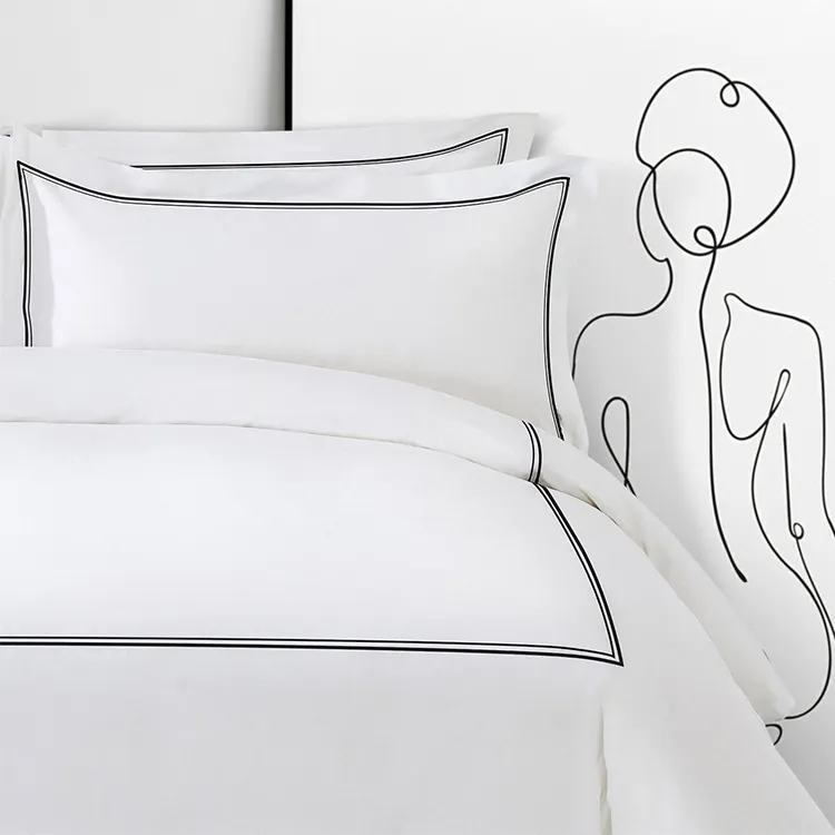 LINENPRO Bedding Sets Hotel White Duvet Cover Hotel Bed Linen Hilton Fitted Sheet Bed Sheet 100 Cotton Hotel Linen