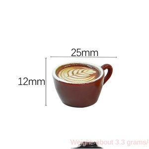 Cute DIY Eco-friendly Painted Resin Accessories Play Set <b>Miniature</b> Coffee Cup Plate Coffee Cup Pattern for Desktop Christmas - Product Image 6