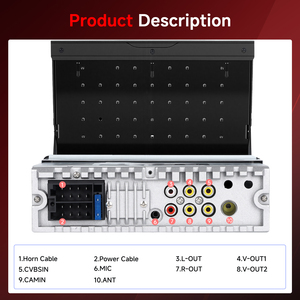 Autoradio Podofo Single Din avec écran tactile HD de 7 pouces, lecteur MP5 pour <span class=keywords><strong>voiture</strong></span>, rétractable, USB/Type-C/BT/EQ FM MIC, universel OEM ODM - Product Image 5