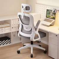 Chaise de bureau ergonomique moderne en maille avec support lombaire, base 5 étoiles en acier inoxydable, hauteur réglable pour le travail et le jeu