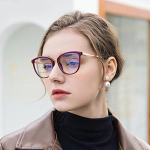 Gafas de Sol Cat Eye 87005 para Mujer, Montura Completa, Anti-Luz Azul, Gafas Ópticas, Estilo Europeo, Diseño Moderno - Product Image 5