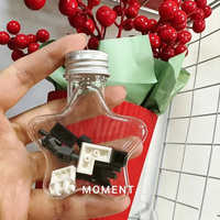 Botol Mini Bentuk Bintang 50ml, Botol Dekoratif PET Transparan untuk Aksesoris, Botol Hiasan Pohon Natal