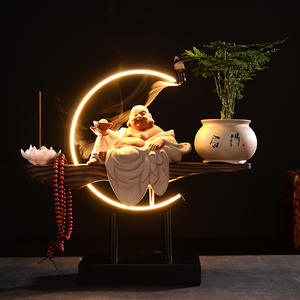 Electricité LED <span class=keywords><strong>Bouddha</strong></span> Céramique Backflow <span class=keywords><strong>Encens</strong></span> Bukhoor Burner Luxury Waterfall Set - Product Image 6