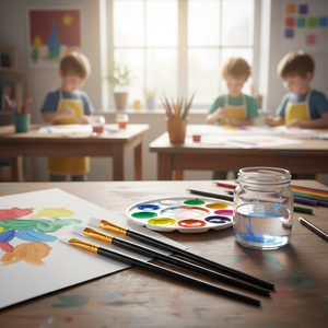 Set di 3 Pennelli per Bambini Peiyong, Pennelli Piatti per Pittura a Olio e Acquerello con Manici Neri per Attività Artistiche - Product Image 3