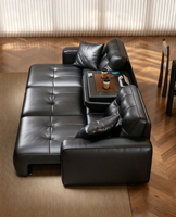 Ensemble de canapés modulaires de luxe en cuir, mobilier de bureau commercial moderne, canapé de réception pour hall de bureau