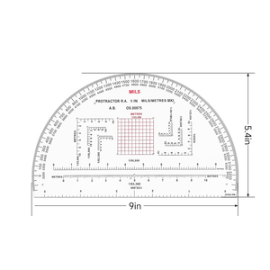DFCYA MP-1 SEMI ROUND SEMISPHERE PROTRACTOR STAIONERYトレーニング学生 - Product Image 3