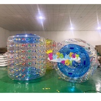 Rouleau d'eau Zorb coloré en PVC/TPU de haute qualité, boule de rouleau d'eau pour enfants rouleau d'eau gonflable avec points de couleur et Netti