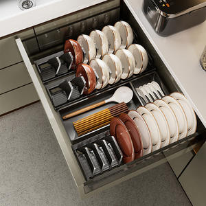 Support de rangement pour bol et assiette Organisateur de tiroirs de cuisine Boîte de rangement pour <span class=keywords><strong>vaisselle</strong></span> et baguettes intégrée pour l'intérieur de l'armoire - Product Image 6