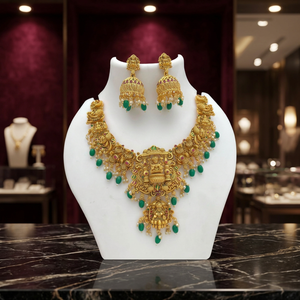 Gold Plated Bridal <b>Set</b> Choker Necklace Drop Earrings Tikka Ethnic Kundan Pearl Trendy Wedding Engagement Anniversary High - Product Image 2