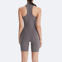 Combinaison de yoga une pièce pour femme, coupe ajustée, avec fermeture éclair dorsale, en Spandex/Nylon, anti-transpiration et respirante, vente en gros